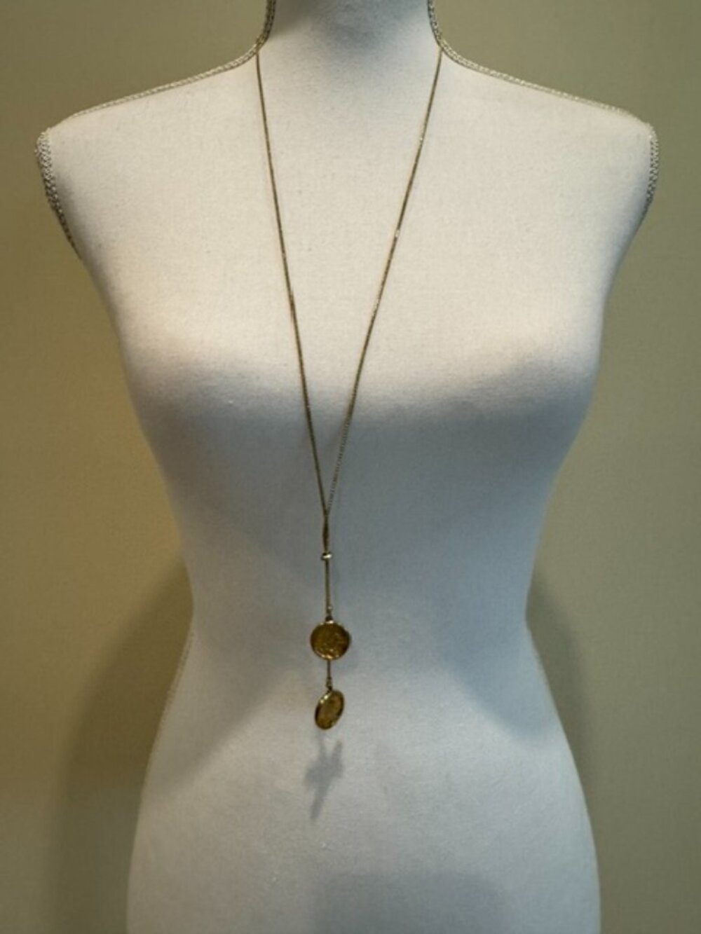 Gold Coin Slide Necklace